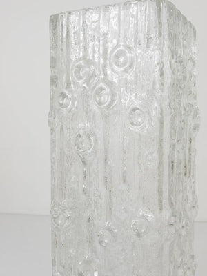 Gran jarrón (de suelo) de vidrio hielo Op Art de Peill & Putzler, Mid-Century, Alemania, años 70