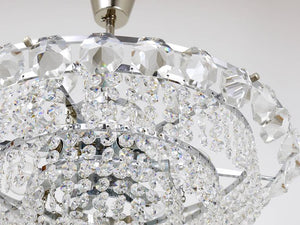 Bakalowits Vienna Diamond Crystal Faceted Glass Chandelier, Austria, 1950s