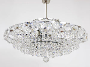 Bakalowits Vienna Diamond Crystal Faceted Glass Chandelier, Austria, 1950s