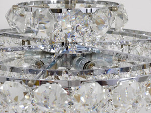 Bakalowits Vienna Diamond Crystal Faceted Glass Chandelier, Austria, 1950s
