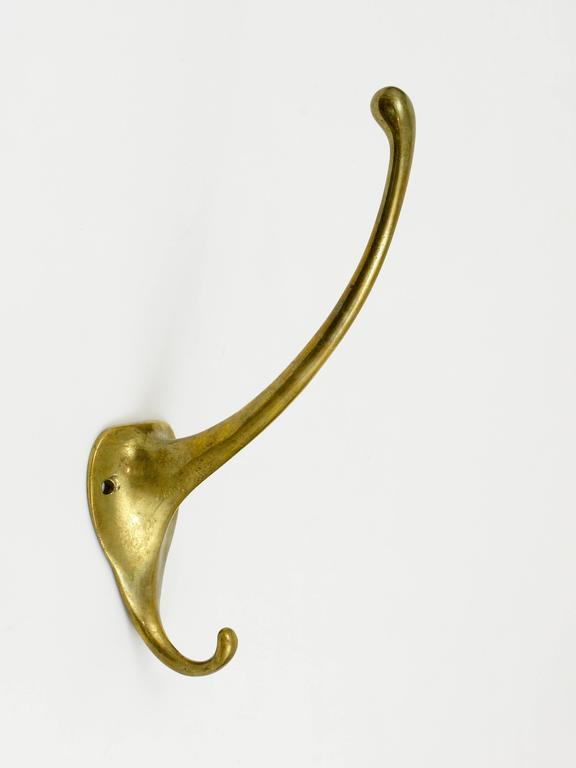 Adolf Loos Art Nouveau Brass Wall Hook, Werkstätte Hagenauer, Austria, 1910