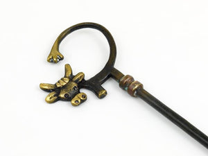Walter Bosse Brass Shoehorn Displaying a Cow, Herta Baller, Austria, 1950s