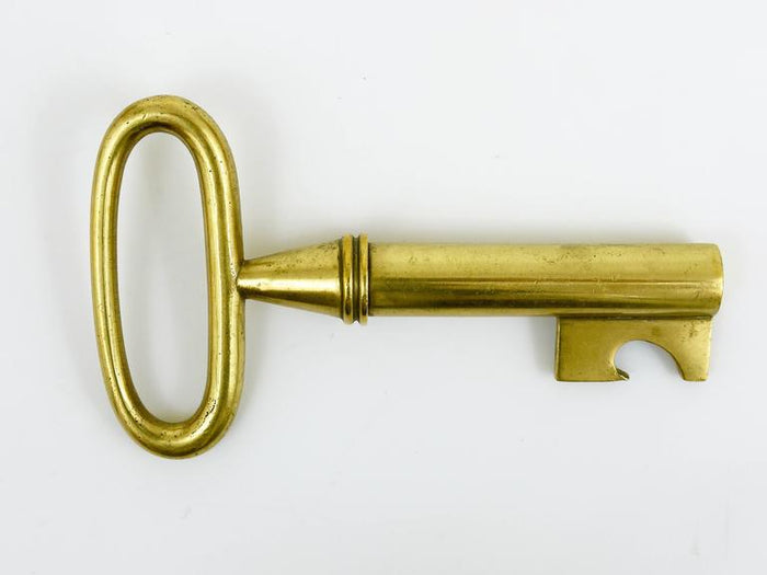 Carl Aubock Big Brass Key Cork Screw, Bottle Opener Paperweight, Austria, 1950s