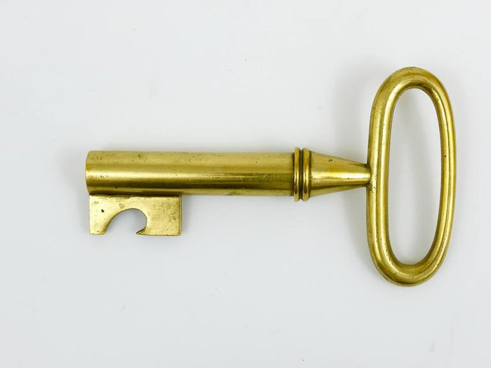 Carl Aubock Big Brass Key Cork Screw, Bottle Opener Paperweight, Austria, 1950s