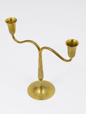 Hagenauer Vienna Brass Candelabra Mid-Century Candle Holder, Austria, 1940s