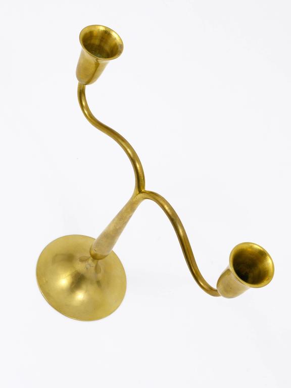 Hagenauer Vienna Brass Candelabra Mid-Century Candle Holder, Austria, 1940s