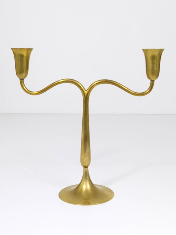 Hagenauer Vienna Brass Candelabra Mid-Century Candle Holder, Austria, 1940s