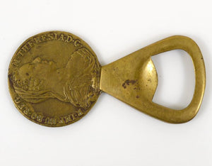 Carl Aubock Brass Maria Theresia Coin Bottle Opener, Austria, 1950s