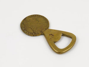 Carl Aubock Brass Maria Theresia Coin Bottle Opener, Austria, 1950s