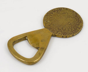 Carl Aubock Brass Maria Theresia Coin Bottle Opener, Austria, 1950s
