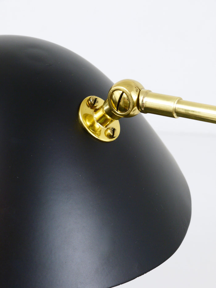 Angelo Lelli Style Articulated Midcentury Brass Table Desk Lamp, Italy, 1950s