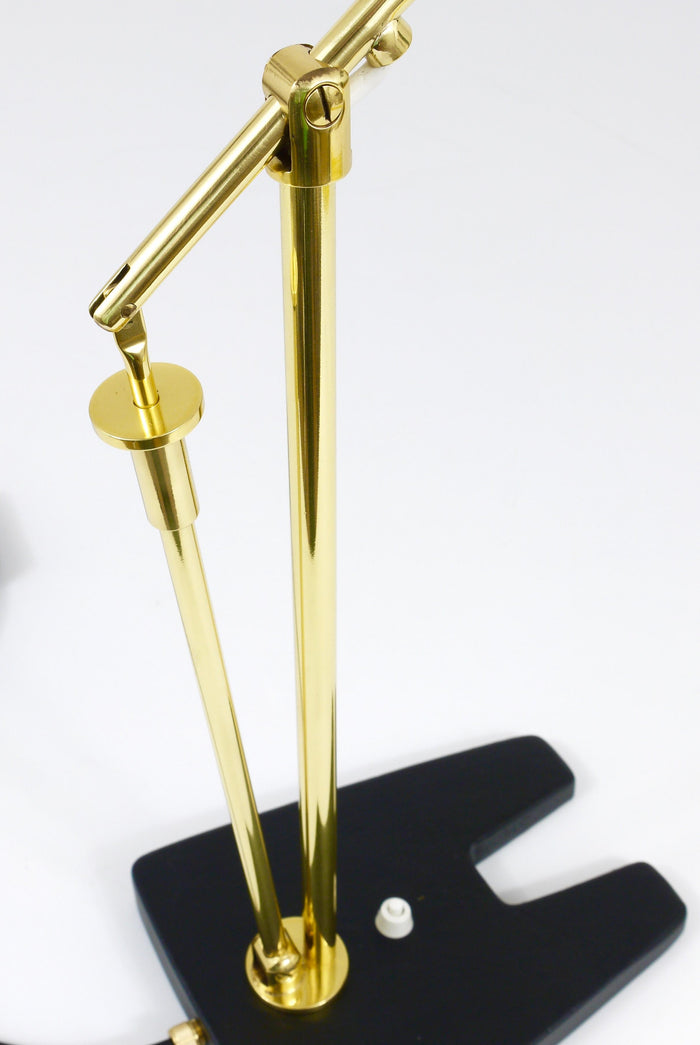 Angelo Lelli Style Articulated Midcentury Brass Table Desk Lamp, Italy, 1950s