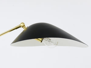Angelo Lelli Style Articulated Midcentury Brass Table Desk Lamp, Italy, 1950s