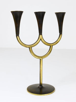 Richard Rohac Brass Candelabra Mid-Century Candle Holder, Vienna, Austria, 1950s