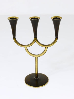 Richard Rohac Brass Candelabra Mid-Century Candle Holder, Vienna, Austria, 1950s