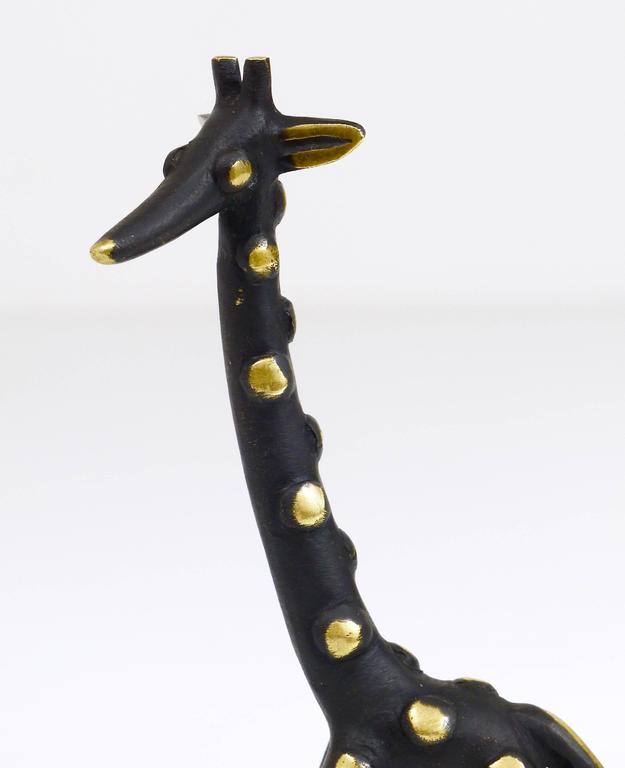 Walter Bosse Brass Giraffe Sculpture Figurine, Herta Baller, Austria, 1950s