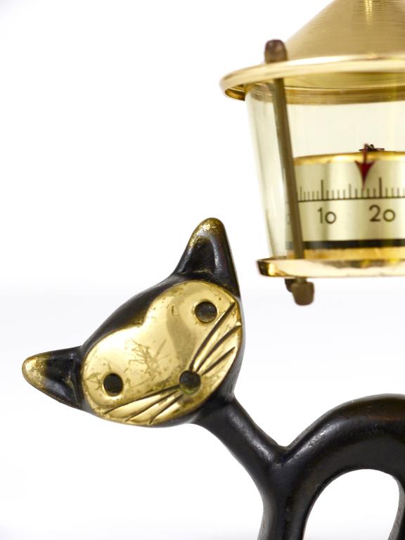 Walter Bosse、猫の置物（温度計付き）、Herta Baller Austria、1950年代