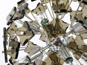 Lampadario Sputnik Fontana Arte in vetro tagliato a soffione, Mid-Century, Italia, anni 1960