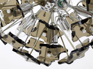 Lampadario Sputnik Fontana Arte in vetro tagliato a soffione, Mid-Century, Italia, anni 1960