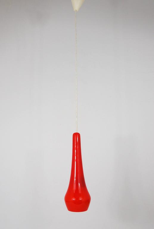 Two Gino Vistosi Murano Glass Mid Century Pendant Lamps, Italy, 1950s