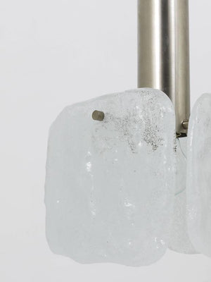 J.T. Kalmar 2x Hängeleuchte aus mattiertem Eisglas, Österreich