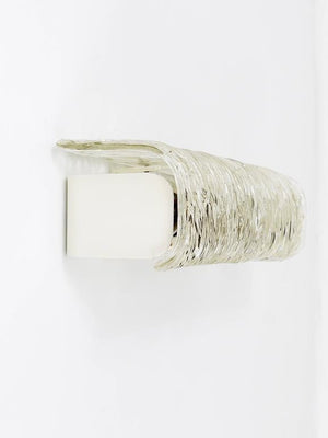 J.T. Kalmar Vanity Mirror Wall Light, Brass & Textured Glass, Austria, 1950s