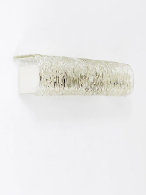 J.T. Kalmar Vanity Mirror Wall Light, Brass & Textured Glass, Austria, 1950s