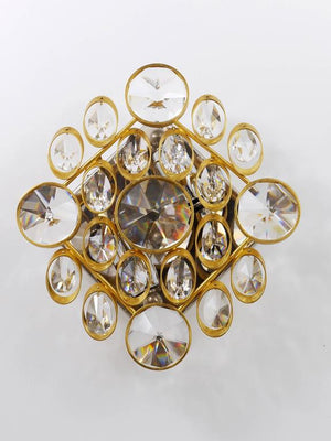 Apliques de pared Ernst Palme Palwa de latón y cristal, estilo Sciolari, 1970s