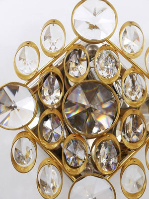Apliques de pared Ernst Palme Palwa de latón y cristal, estilo Sciolari, 1970s