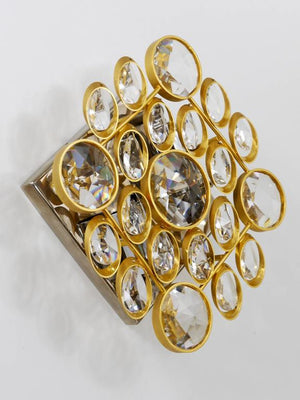 Apliques de pared Ernst Palme Palwa de latón y cristal, estilo Sciolari, 1970s