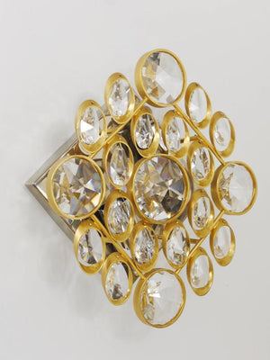 Apliques de pared Ernst Palme Palwa de latón y cristal, estilo Sciolari, 1970s