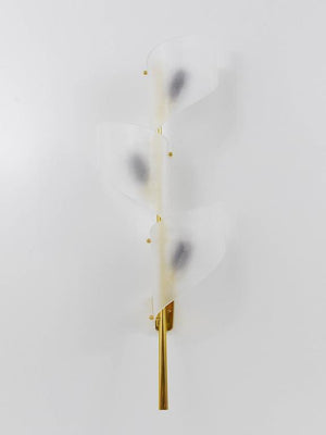 Dos pares de grandes apliques florales Auguri de latón de J.T. Kalmar, Austria, años 50