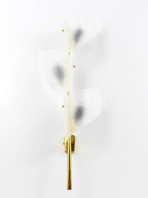 Dos pares de grandes apliques florales Auguri de latón de J.T. Kalmar, Austria, años 50