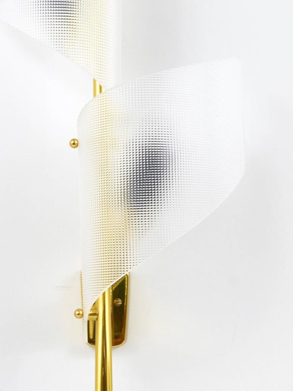 J.T. Kalmar Two Pairs of Large Floral Auguri Brass Sconces, Austria, 1950s