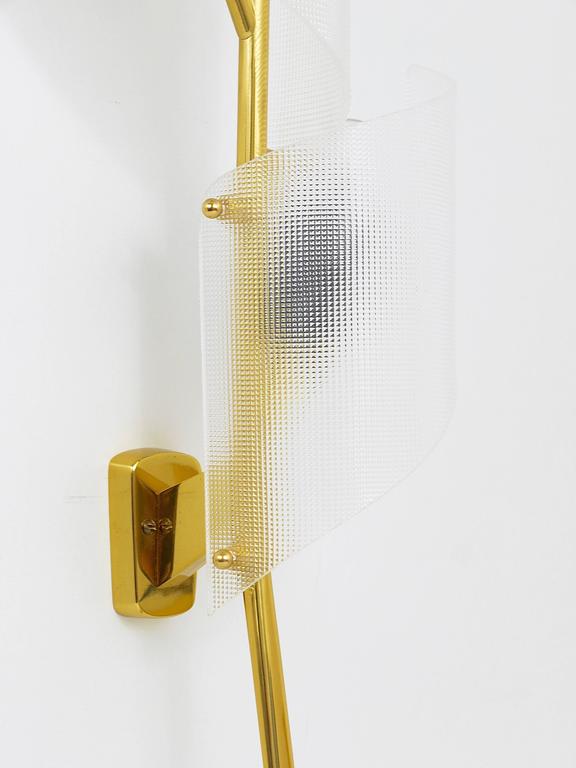 J.T. Kalmar Two Pairs of Large Floral Auguri Brass Sconces, Austria, 1950s