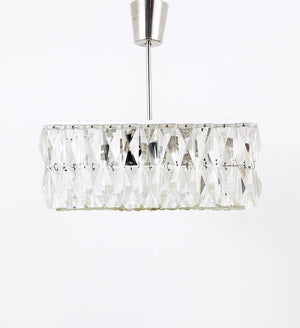 Bakalowits Vienna Midcentury Faceted Crystals Chandelier, Austria, 1960s