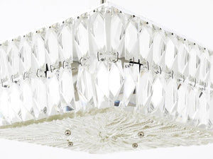 Bakalowits Vienna Midcentury Faceted Crystals Chandelier, Austria, 1960s