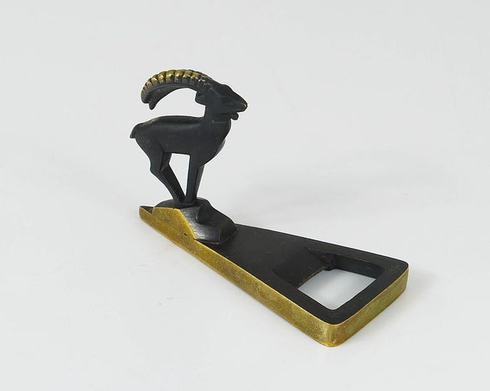 Herta Baller Capricorn Mid-Century Brass Bottle Opener, Vienna, Austria, 1950s