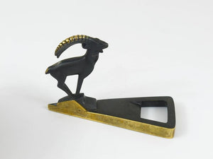 Herta Baller Capricorn Mid-Century Brass Bottle Opener, Vienna, Austria, 1950s