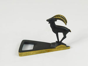 Herta Baller Capricorn Mid-Century Brass Bottle Opener, Vienna, Austria, 1950s