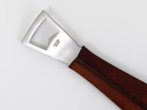 Carl Auböck Neptune Fish Bottle Opener, Leather & Steel by Amboss Austria, 1950s