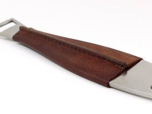 Carl Auböck Neptune Fish Bottle Opener, Leather & Steel by Amboss Austria, 1950s