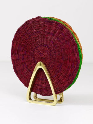 Werkstätte Hagenauer Brass Card Holder Coaster Stand, Mid-Century Austria, 1950s