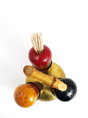 Mid-Century Salz- und Pfefferstreuer-Menage Condiment Set, Richard Rohac, Österreich, 1950er-Jahre