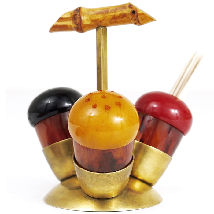 Mid-Century Salt & Pepper Menage Condiment Set, Richard Rohac, Austria, 1950s
