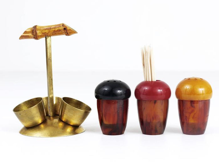 Mid-Century Salt & Pepper Menage Condiment Set, Richard Rohac, Austria, 1950s