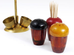 Mid-Century Salz- und Pfefferstreuer-Menage Condiment Set, Richard Rohac, Österreich, 1950er-Jahre