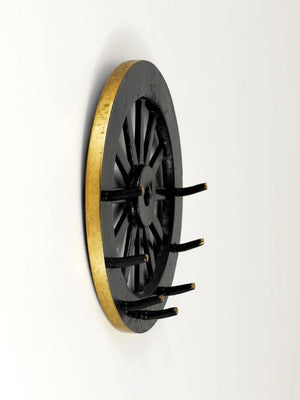 Walter Bosse Mid-Century Cartwheel Brass Key Hanger, Herta Baller, Austria, 1950