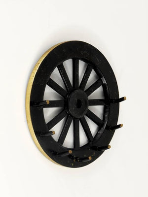 Walter Bosse Mid-Century Cartwheel Brass Key Hanger, Herta Baller, Austria, 1950