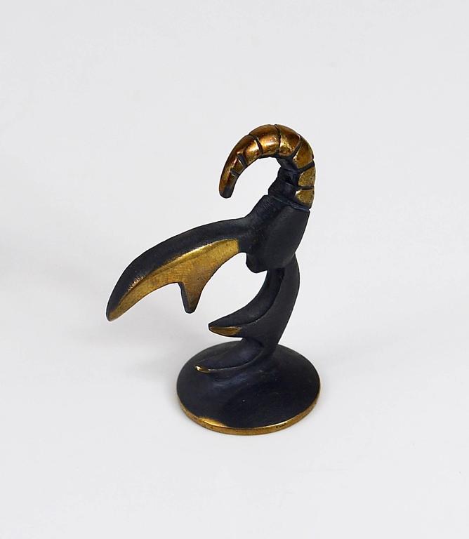 Walter Bosse Cancer Zodiac Sign Brass Figurine by Herta Baller, Austria, 1950s